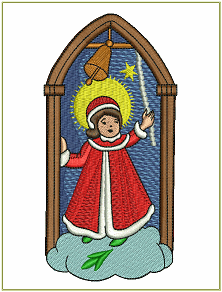 Bell Ringer Angel for 5x7 inch hoop