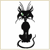 Black Cat Embroidery Design