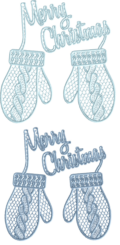 Christmas Gloves Free Embroidery Design