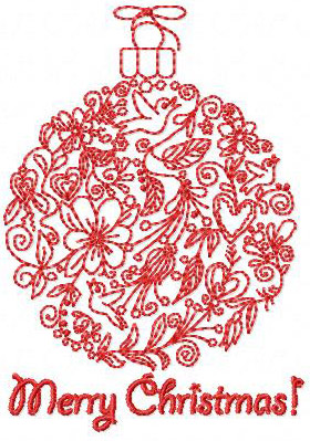 Christmas Greeting Ornament 2 Free machine Embroidery Design