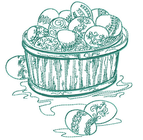 Easter Eggs Basket Free Embroidery Design
