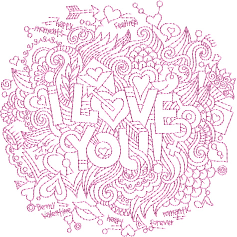 I Love You Free Embroidery Design