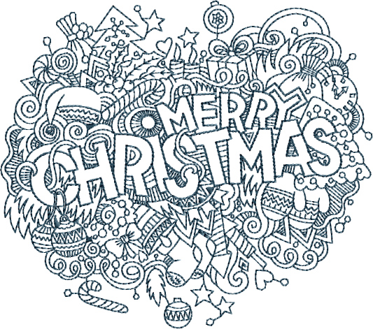 Merry Christmas Collage Free Embroidery Design