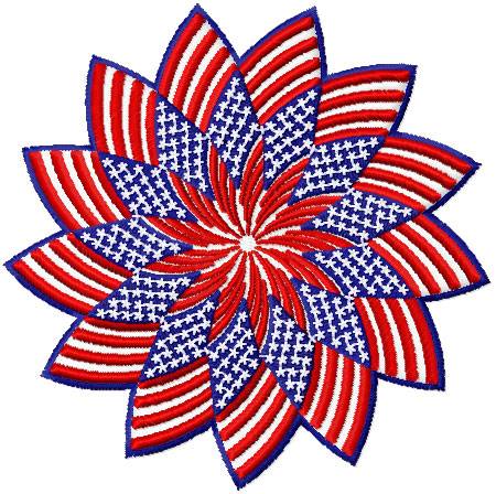 Patriotic Star Patch  Free Embroidery Design