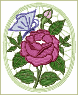 Rose Lace Medallion - standalone lace machine embroidery design