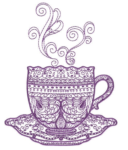 Tea Time Free Embroidery Design