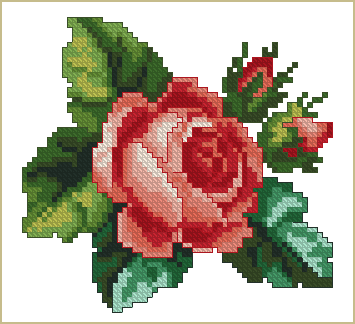 Teatime Rose - Machine Cross Stitch Design