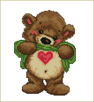 Valentine Teddy - Machine Cross Stitch Design