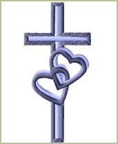 Valentine Cross Embroidery Design