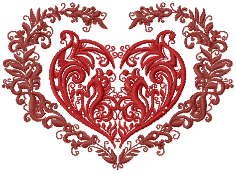 Valentine Heart machine embroidery design