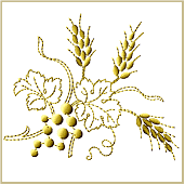Wheat & Grapes 2 Embroidery Design