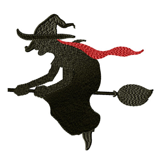 Witch on the Broom Free Embroidery Design