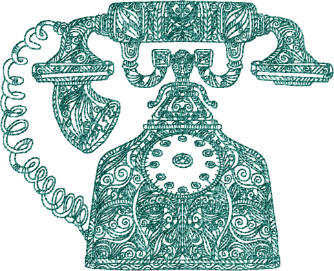 Old Phone Free Embroidery Design