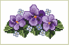 Machine Cross Stitch Violet Embroidery Design